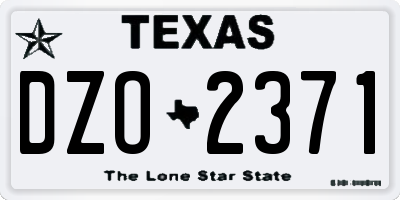 TX license plate DZO2371