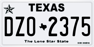 TX license plate DZO2375