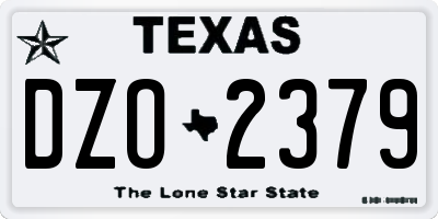 TX license plate DZO2379