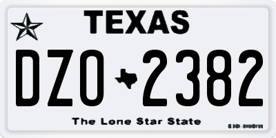 TX license plate DZO2382