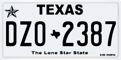 TX license plate DZO2387