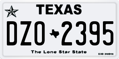 TX license plate DZO2395
