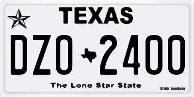 TX license plate DZO2400