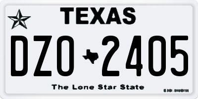 TX license plate DZO2405
