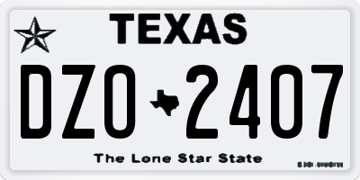 TX license plate DZO2407
