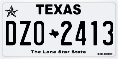 TX license plate DZO2413