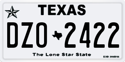 TX license plate DZO2422