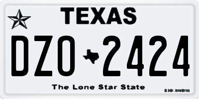TX license plate DZO2424