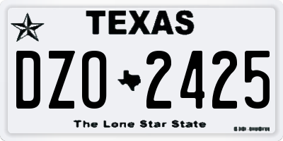 TX license plate DZO2425