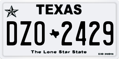 TX license plate DZO2429