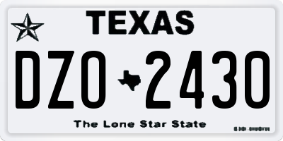 TX license plate DZO2430