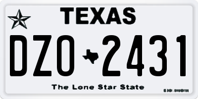 TX license plate DZO2431