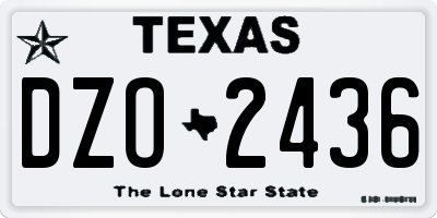 TX license plate DZO2436