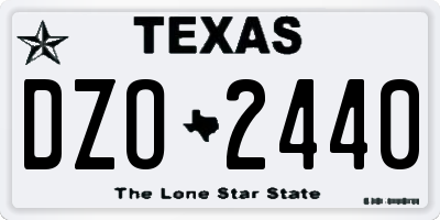 TX license plate DZO2440