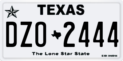 TX license plate DZO2444