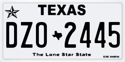TX license plate DZO2445
