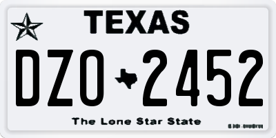 TX license plate DZO2452