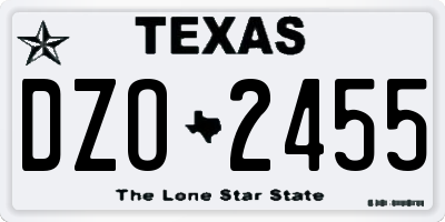 TX license plate DZO2455