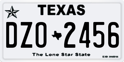 TX license plate DZO2456