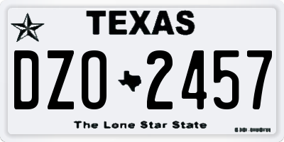 TX license plate DZO2457