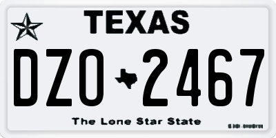 TX license plate DZO2467