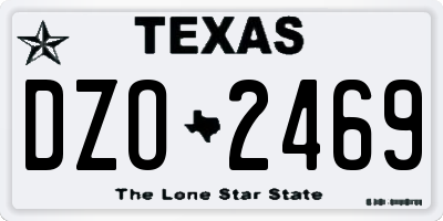 TX license plate DZO2469