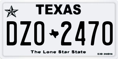TX license plate DZO2470