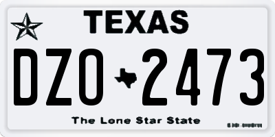 TX license plate DZO2473