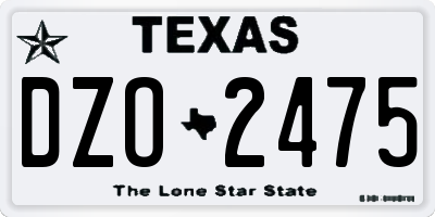TX license plate DZO2475