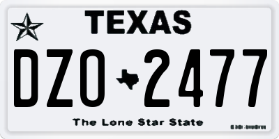 TX license plate DZO2477