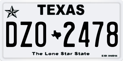 TX license plate DZO2478
