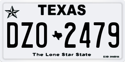 TX license plate DZO2479