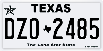 TX license plate DZO2485
