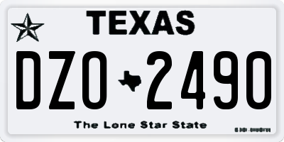 TX license plate DZO2490