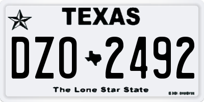 TX license plate DZO2492