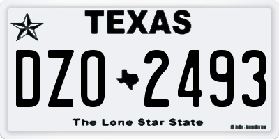 TX license plate DZO2493