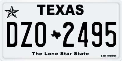 TX license plate DZO2495