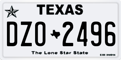TX license plate DZO2496