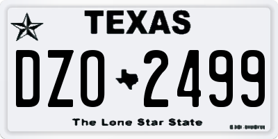 TX license plate DZO2499