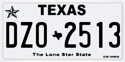 TX license plate DZO2513