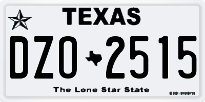 TX license plate DZO2515