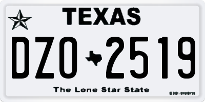 TX license plate DZO2519
