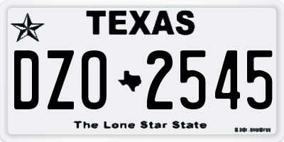 TX license plate DZO2545