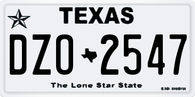 TX license plate DZO2547