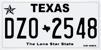 TX license plate DZO2548