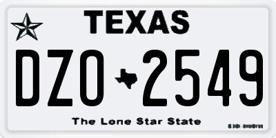 TX license plate DZO2549