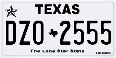 TX license plate DZO2555
