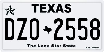 TX license plate DZO2558