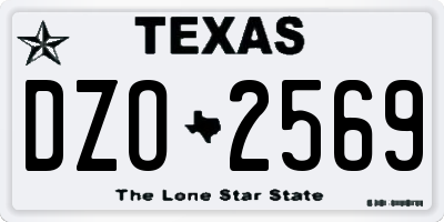 TX license plate DZO2569