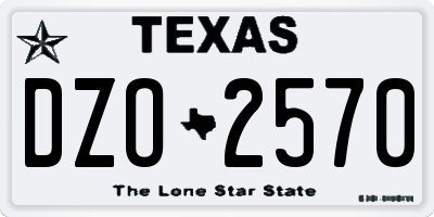 TX license plate DZO2570
